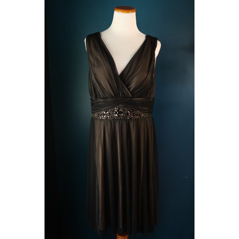 Vintage Y2K Jessica Howard Fit & Flare Dress Mesh Beaded Whimsigoth Fairy Grunge